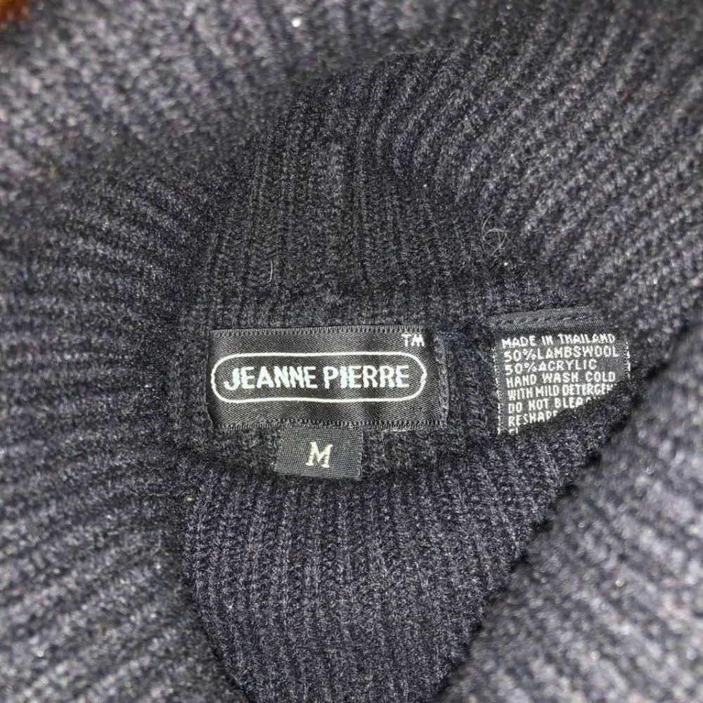 Jeanne Pierre Wool-blend turtleneck black sweater Size M - Picture 4 of 12